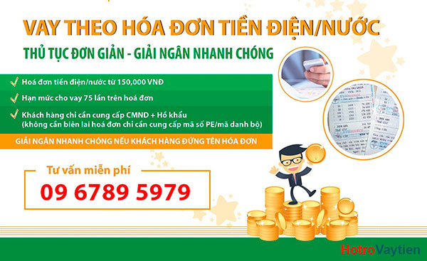 Vay tín chấp theo hoá đơn tiền điện